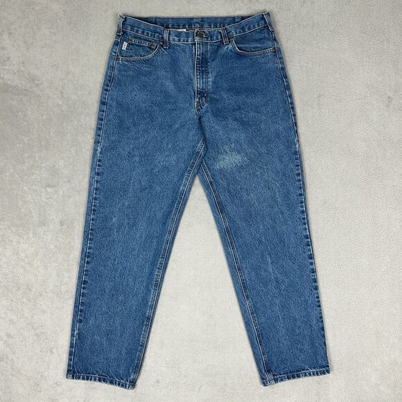 Carhartt Jeans Pants Men's 38x32 Relaxed Fit Cargo Carpenter Straight Leg Work - Picture 1 of 13